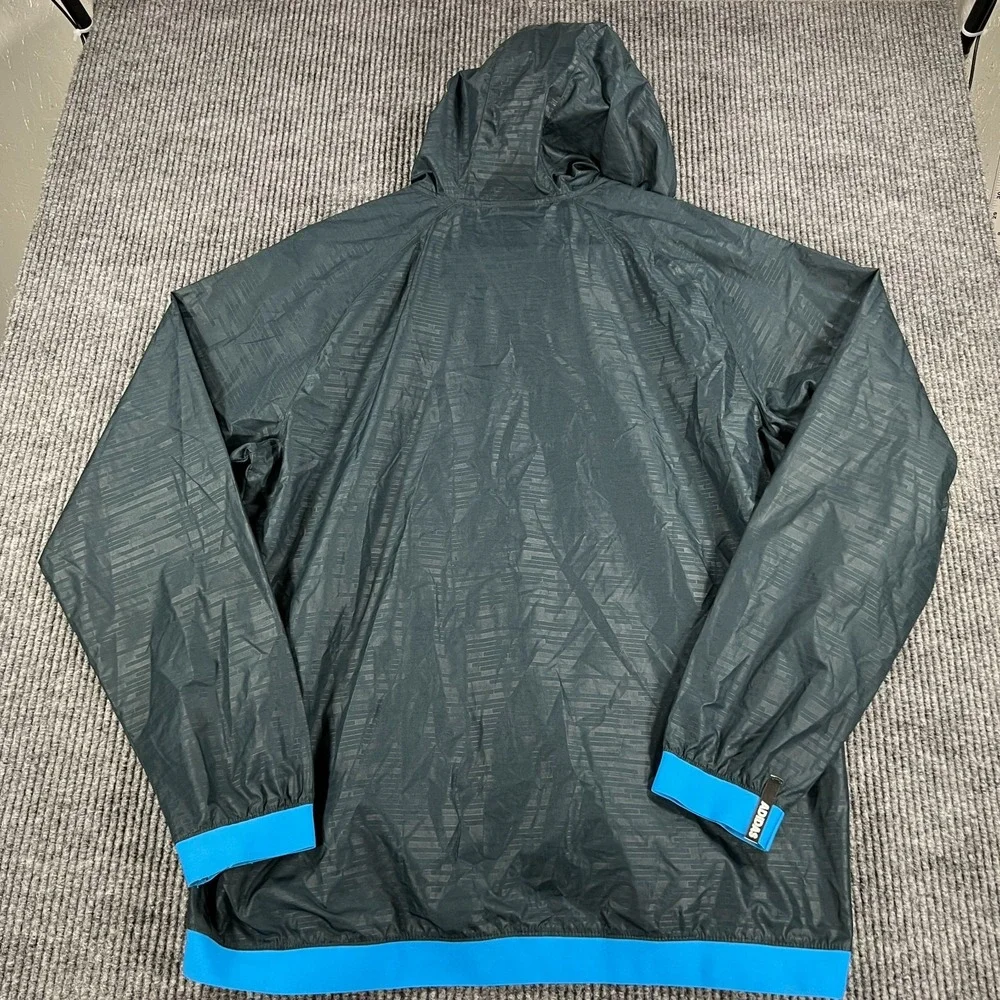 Adidas Windbreaker Jacket Mens Large Blue Long Sleeve Full Zip Hooded Running